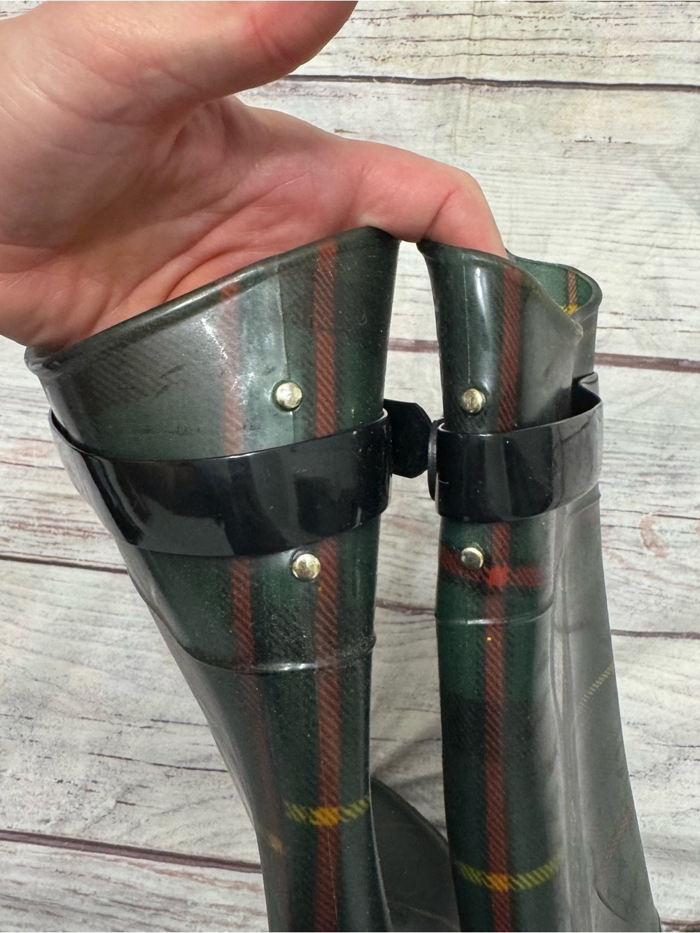 Lauren Ralph Lauren Tartan Plaid Rossalyn II Rainboots Size 8 - Picture 3 of 10